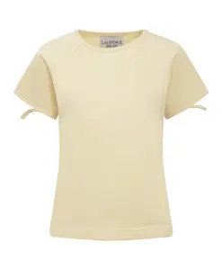Футболка с круглым вырезом и вышитыми деталями на рукавах. Laurence Bras, бежевый