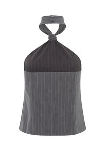 Топ EMILIA TIE Modström, светло-серый