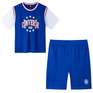 Детская повседневная спортивная одежда с круглым вырезом, умеренной высоты Converse, short-sleeved t-shirt+shorts