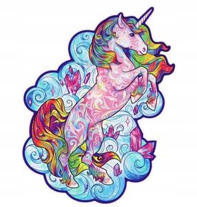 Деревянный пазл для взрослых Красочный единорог Unicorn M Pan i Pani Gadżet