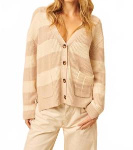 Свитер Mckay в полоску цвета капучино JOHN + JENN, Cafe Au Lait