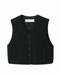 Хлопковый стеганый жилет Plain People, цвет Black