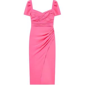 Self-portrait Женское платье с коротким рукавом Self portrait неоново-розовое