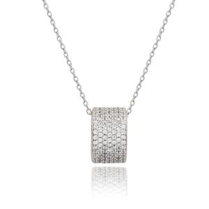 Ожерелье с подвеской «Вечность» от Suzy Levian из белого стерлингового серебра с белыми кубическими цирконами Suzy Levian, белый