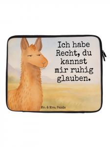 Mr. & Mrs. Panda Сумка для ноутбука с изображением головы ламы, с недовольным дизайном и надписью белого цвета