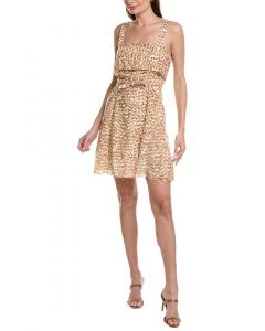 Мини-платье с драпировкой на спине Theory, цвет red multi