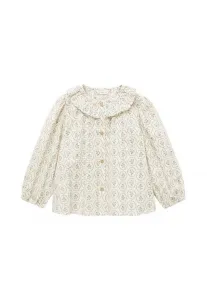 Детская блузка на пуговицах Mango Kids, White