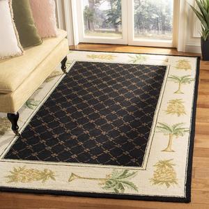 Ковер SAFAVIEH, 275 x 366 см, Chelsea Collection, Black & Ivory, ручное плетение, французский кантри из шерсти, идеален для помещений с высокой проходимостью в гостиной, спальне (HK362C)