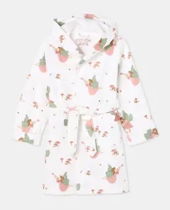 Детский халат с фантазийным принтом Cotton Juice, белый
