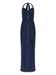 Платье макси Nailah с вырезом халтер Cult Gaia, синий