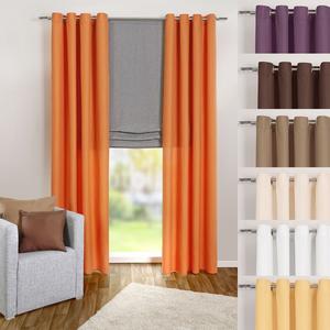 Heimtexland  занавеска с люверсами непрозрачная, но полупрозрачная штора декоративная штора однотонная штора с люверсами тип 117 оранжевый