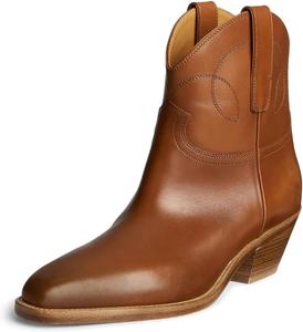 Женские закрытые ботинки YDN с квадратным носком, широкие голенища, вестерн-стиль, низкий устойчивый каблук, на молнии, для вечеринок и отпуска, размер 4-16 США, Brown