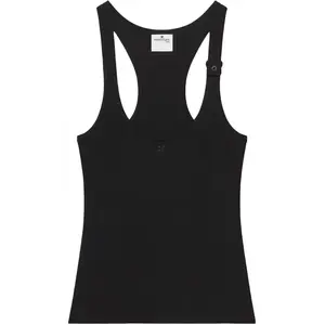 Топ-майка с логотипом Courrèges 90'S и нашивкой COURREGES, черный