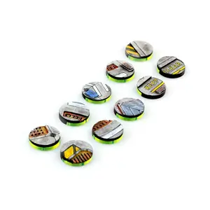 25-мм огневые базы Camp Foxtrot — флюро-зеленый, Miniature Bases (Battle Kiwi)