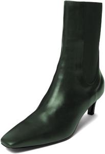 Женские ботильоны с закрытым носком и на щиколотке, эластичные, на низком каблуке, подходящие для формального делового офиса, размеры США 4-16 Wo wagas, Green