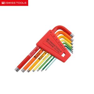 PB SWISSTOOLS Цветной L-образный шестигранник с плоской головкой, набор из 7 предметов Ключ шестигранный шестигранный на 1,5-6 мм PB 210.H-6 RB