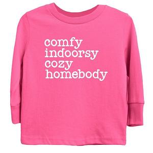 Молодежная футболка с длинным рукавом и принтом для уютного домашнего отдыха The Juniper Shop, Hot Pink