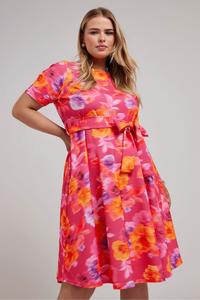 Платье-Солнце с цветочным принтом Yours, розовый
