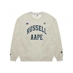 Aape Толстовка BAPE X Russell Athletic Co мужская серый белый WH2
