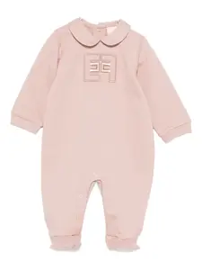 Детский комбинезон с вышитым логотипом Elisabetta Franchi Kids, розовый