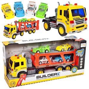 Грузовик Эвакуатор Большой грузовик + 4 автомобиля Свет Звук Y202 elektrostator