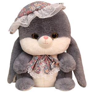 Плюшевая игрушка зайчик с длинными ушками для загородного дома высота 25см/35см/48см Mocha duck, серый