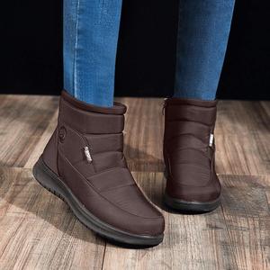 Женские ботинки IWIHMIV до щиколотки, удобные, теплые зимние короткие ботинки, с нескользящей подошвой, на толстом подошве, хлопковые для прогулок, Brown
