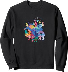 Толстовка с изображением троллей (TROLLS FLOWER), черная