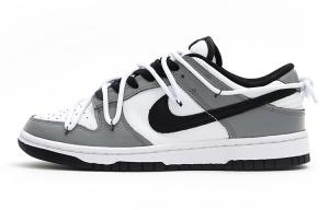 Кроссовки Nike Dunk Skateboard Shoes Women's Low-Top White Black Gray