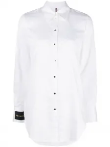 Поплиновая рубашка с нашивкой-логотипом Maison Close, белый