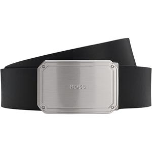 HUGO BOSS Кожаный ремень мужской черный, Black