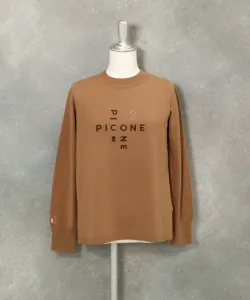 Вязаный свитер с бархатным логотипом Studio Picone, цвет Beige(019)