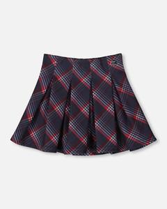 Плиссированная юбка Милано для девочки, в красно-синюю клетку - для малышей/детей Deux par Deux, Red & navy plaid