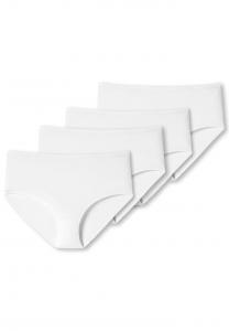 Трусы комплект из 4 шт. - миди-трусы из хлопка стрейч уни Schiesser, белый