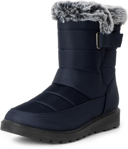 Женские зимние сапоги Alpine Swiss Lexie, Водонепроницаемые с искусственным мехом, Теплые и уютные, Противоскользящая подошва, Стильная обувь для улицы, темно-синий