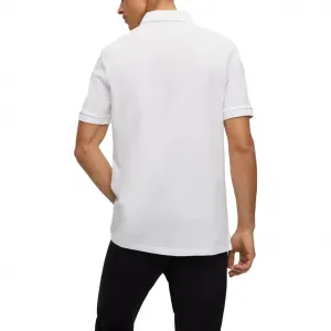 Поло с аппликацией логотипа HUGO BOSS, белый