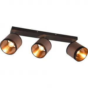 REALITY потолочные светильники DAVOS, потолочный спот 3-ламповый, без 3xE14 макс. 10 Вт, двухцветный тканевый абажур E14 1 шт. настенный спот, поворотный потолочный спот, сменные лампы, для прихожей и кухни Reality Leuchten, Schwarz matt taupe