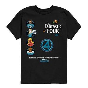 Футболка с коллажем Fantastic Four: First Steps для мальчиков 8-20 Marvel, Black