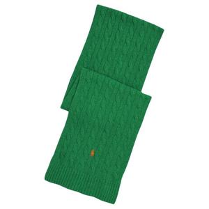 Шерстяной нейлоновый вязаный шарф мужской зеленый Polo Ralph Lauren