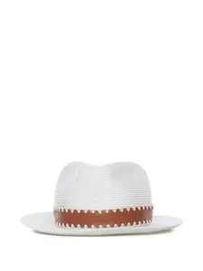 Федора с отделкой швом-«кнут» Eleventy, белый