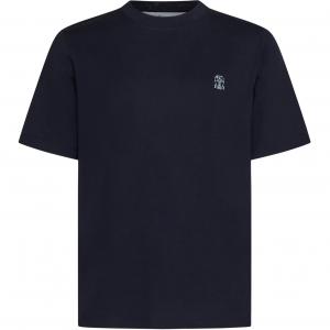 Футболка с принтом логотипа Brunello Cucinelli, синий