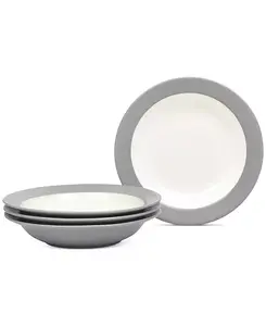Суповые тарелки Colorwave для пасты/с бортиками, 20 унций, набор из 4 штук Noritake, slate