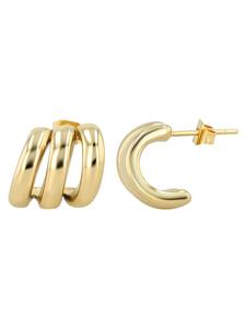 Adeliás Женские серьги - серьги-кольца из нержавеющей стали в золотом исполнении