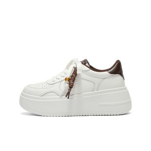 Низкие женские кроссовки BELLE, Ecru/Coffee