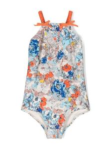 ZIMMERMANN Kids купальник с цветочным принтом, синий
