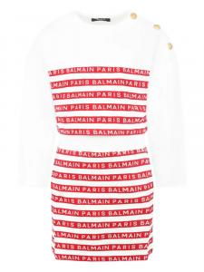 Мини-юбка с логотипом Balmain Kids, белый