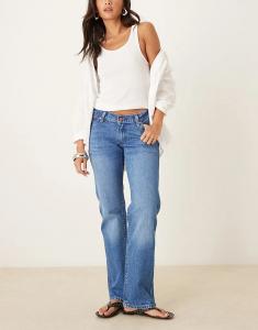 Джинсы Wrangler в ковбойском стиле с низкой посадкой прямого кроя цвета лагуна