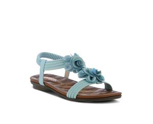 Женские сандалии Nectarine Floral с Т-образным ремешком, эластичной задней частью и стеганой стелькой Patrizia, Turquoise multi