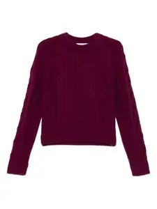 Свитер фактурной вязки с круглым вырезом Eric Bompard, красный