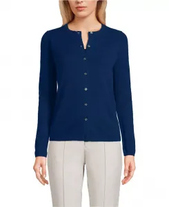 Женский кашемировый кардиган-свитер Lands' End, синий